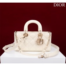 Dior Lady D-Joy patent white 22.5*12*6cm medium