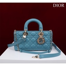 Dior Lady D-Joy lambskin blue 26 x 13.5 x 5cm 