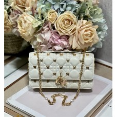 Dior Lady Dior pouch pearl white 21 x 11.5 x 4.5cm