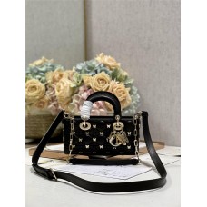 Dior Lady Dior D-joy 22 x 12 x 6 cm black lambskin