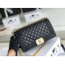 Chanel Leboy V NCAS calf leather 25*14.5*8cm black gold