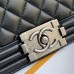 Chanel Leboy diamond NCAS calf leather 25*14.5*8cm black silver