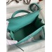 Hermes Kelly 32cm Epsom green silver