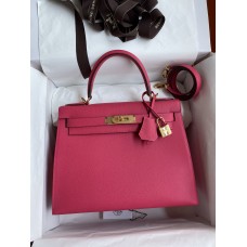 Hermes Kelly 32cm Epsom red silver