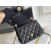 Chanel gold ball 13x18x7cm black lambskin black