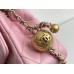 Chanel gold ball 13x18x7cm black lambskin pink