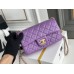 Chanel gold ball 13x20x7cm black lambskin  purple