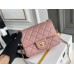 Chanel gold ball 13x18x7cm black lambskin pink