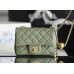 Chanel gold ball 13x18x7cm black lambskin green