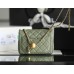 Chanel gold ball 13x18x7cm black lambskin green