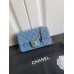 Chanel classic flap 20cm Denim gold ball