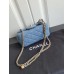 Chanel classic flap 18cm Denim gold ball