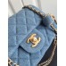 Chanel classic flap 18cm Denim gold ball