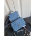 Chanel classic flap 18cm Denim gold ball