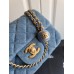 Chanel classic flap 18cm Denim gold ball