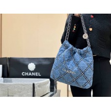 Chanel CHANEL 22 SMALL HANDBAG DENIM AS3260 Size: 35*37*7cm