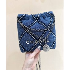 Chanel CHANEL 22 MINI HANDBAG DENIM AS3980 Size 20*19*6cm