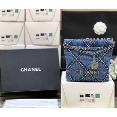 Chanel CHANEL 22 MINI HANDBAG DENIM AS3980 Size 20*19*6cm