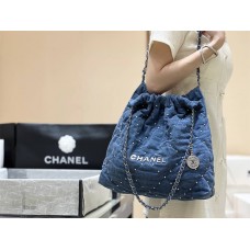 CHANEL 22 MEDIUM HANDBAG DENIM  AS3261 Size: 39*42*8cm 2024 New