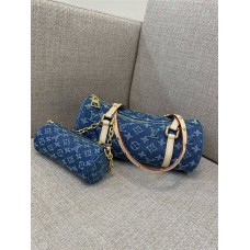 Louis Vuitton Papillon Denim Bleu M46830   30x15x15cm  and 16x6cm 2024 New