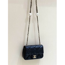 Chanel Mini flap bag, Lambskin, imitation pearls & gold metal AS4868 Size 11.5*17*5cm 2025 new 