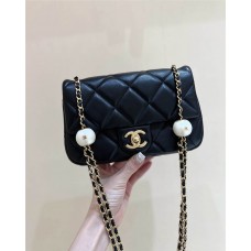 Chanel Small flap bag, Pearly lambskin, imitation pearls AS4861 Size 13*20.5*6.5cm 2025 new 