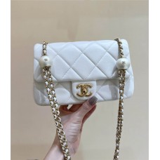 Chanel Small flap bag, Pearly lambskin, imitation pearls AS4861 Size 13*20.5*6.5cm 2025 new 