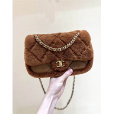 Chanel Flap bag, Shearling lambskin & gold-tone metal AS514900 Size 16*23.5*7.5cm 2025 new 