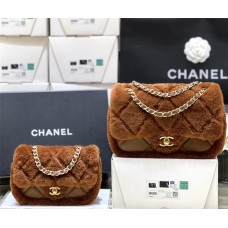 Chanel Flap bag, Shearling lambskin & gold-tone metal AS514900 Size 16*23.5*7.5cm 2025 new 