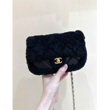 Chanel Flap bag, Shearling lambskin & gold-tone metal AS514800 Size 12*18*6cm 2025 new 