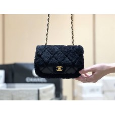 Chanel Flap bag, Shearling lambskin & gold-tone metal AS514800 Size 12*18*6cm 2025 new 