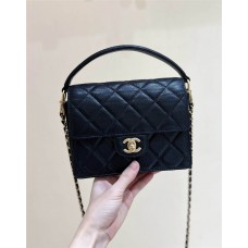 Chanel Flap Bag with Top Handle Grained Shiny Calfskin AS5165 Size 14*19*4.5cm 2025 new 