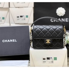 Chanel Flap Bag with Top Handle Grained Shiny Calfskin AS5165 Size 14*19*4.5cm 2025 new 