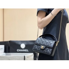 Chanel Flap Bag with Top Handle Grained Shiny Calfskin AS5165 Size 14*19*4.5cm 2025 new 