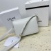 Celine Triomphe Canvas Teen Box Medium 22.5 White Full Leather Size: 22.5x16.5x5cm