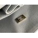 Chanel Classic Flap bag Medium 25 Gray with silver hardware, Caviar leather, Hass Factory leather, edge stitching.