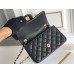 Chanel Classic Flap bag Mini 20 Black with gold hardware, Caviar leather, seamless.