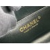 Chanel Classic Flap bag Mini 20 Black with gold hardware, Caviar leather, seamless.