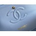 Chanel Classic Flap bag Medium 25 Blue with champagne gold hardware, Caviar leather, Hass Factory leather, seamless.