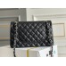 Chanel Classic Flap bag Medium 25 Black with silver hardware, Caviar leather, Hass Factory leather, seamless, black interior.