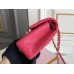 Chanel Classic Flap bag Small 23 Rose Red with champagne gold hardware, Caviar leather, Hass Factory leather, seamless.