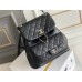 Chanel 23C Duma Backpack Black Champagne Gold Hardware Medium Size Calfskin Leather Hass Factory leather 23x21x13cm