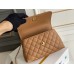 Chanel Classic Coco Handle, small size 24cm flap bag, caramel, with stitched edges, gold-tone hardware, caviar leather, Hass Factory leather, 24x14x10cm