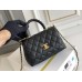 Chanel 23P Coco Handle Mini, 19cm flap bag, black, with stitched edges, gold-tone hardware, caviar leather, Hass Factory leather, 13x19x9cm