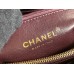 Chanel 23P Coco Handle, medium size 29cm flap bag, black, with stitched edges, gold-tone hardware, caviar leather, Hass Factory leather, 29x18x12cm