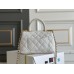 Chanel 23P Coco Handle Mini, 19cm flap bag, white, gold-tone hardware, caviar leather, Hass Factory leather, 13x19x9cm