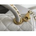 Chanel 23P Coco Handle Mini, 19cm flap bag, white, gold-tone hardware, caviar leather, Hass Factory leather, 13x19x9cm