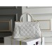 Chanel 23P Coco Handle, small size 24cm flap bag, white, gold-tone hardware, caviar leather, Hass Factory leather, 24x14x10cm