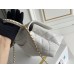 Chanel 23P Coco Handle, small size 24cm flap bag, white, gold-tone hardware, caviar leather, Hass Factory leather, 24x14x10cm