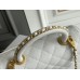 Chanel 23P Coco Handle, small size 24cm flap bag, white, gold-tone hardware, caviar leather, Hass Factory leather, 24x14x10cm